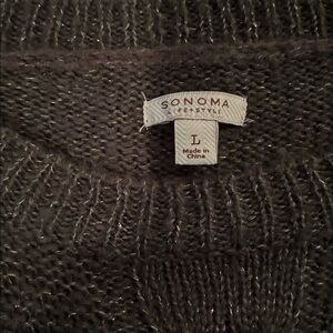 Sonoma Women's Dark Gray Cable Knit Sweater